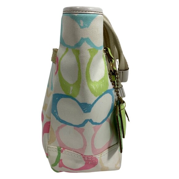 COACH Hampton Pastel Signature Scribble Shoulder Bag Tote 247 w/ 2 Hang Tags - Picture 4 of 16